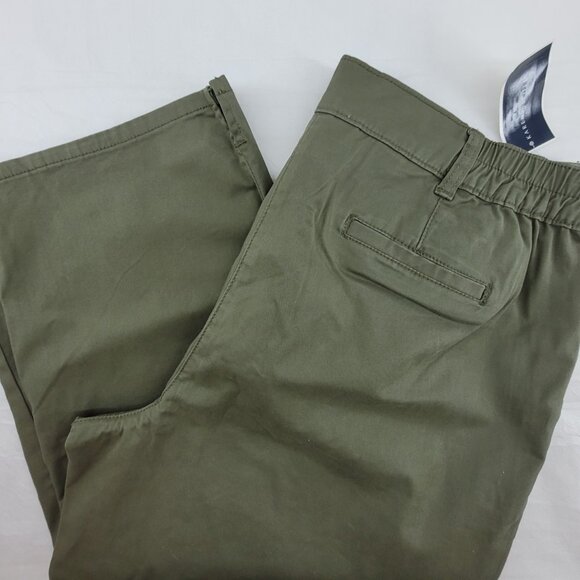 NEW Karen Scott Capri Pants Womens 14 Green Stretch Cotton Twill Pedal Pusher - Picture 13 of 13